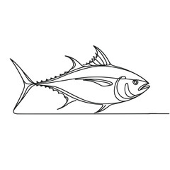 Fototapeta premium Tuna fish swimming against transparent background