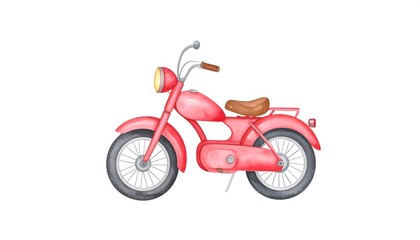 Fototapeta premium Red motorcycle illustration