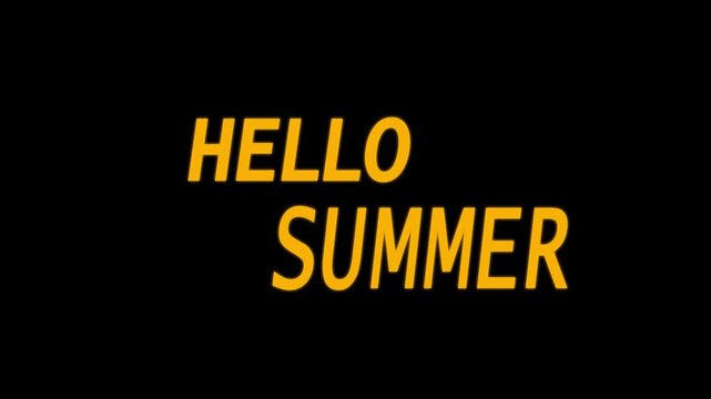 hello summer text animation. HELLO SUMMER