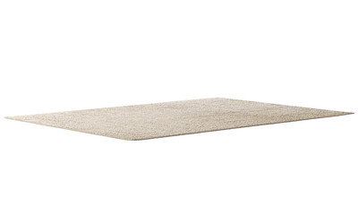 Modern beige rectangular rug. 3d render