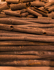 Chinese Cinnamon Sticks in Wooden Box - Warm Spicy Flavor for Baking, Mulled Wine, and Asian Dishes (Top Angle)