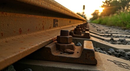 Railroad tracks train tracks steel railway transportation infrastructure sunset travel adventure journey