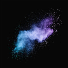 Nebula-style cloud of particles gently expanding and dissolving over black background