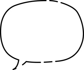 シンプルなスキマのある吹き出し(しっぽ左)