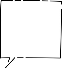 四角の隙間のあるシンプルふきだし(しっぽ左)