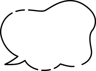 ゆるふわな雲型のシンプルふきだし(左しっぽ)