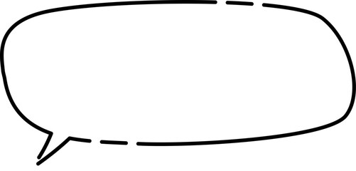 横長のシンプル隙間ありのふきだし(しっぽ左)