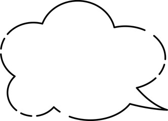 モコモコ使いやすいシンプルなふきだし(しっぽ右)