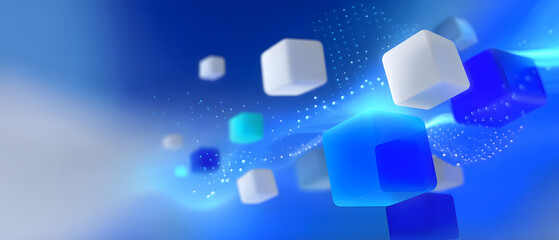 Blue digital abstract background showing technology concepts