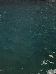 Mediterranean blue waters meeting a rocky shore.
