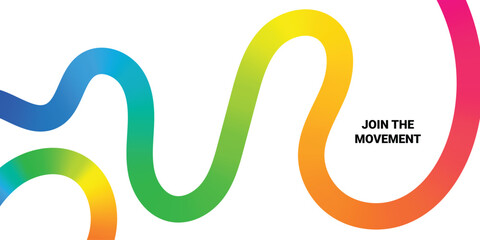 Abstract Color Line Background. Pattern Design with Gradient Graphic Shapes. 3D Vector Dynamic Waves. Modern Rainbow Ribbons