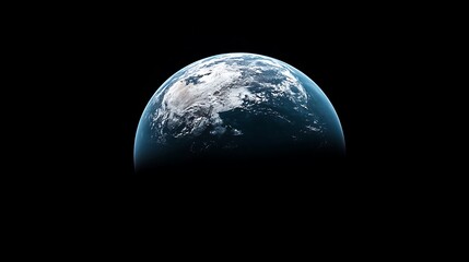Earth From Space View Realistic Rendering Planet Orbit Global Perspective