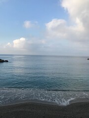 Golden morning light over the Mediterranean Sea.
