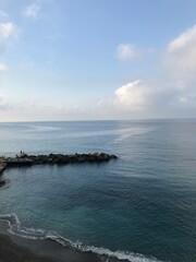 Serene summer morning by the Italian seaside.
