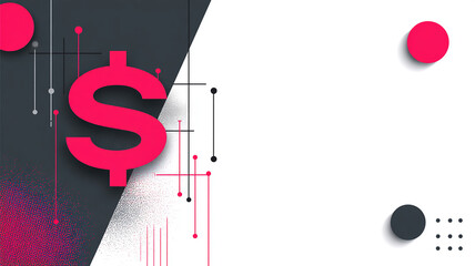  Financial Currency Concept with Dollar Sign, Modern Abstract Waves made with generative AI