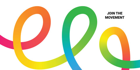 Obraz premium Abstract Color Line Background. Pattern Design with Gradient Graphic Shapes. 3D Vector Dynamic Waves. Modern Rainbow Ribbons