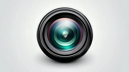 Camera Lens Isolated Close Up On White Background Equipment Technology Photography