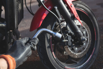 Fototapeta premium motorcycle repair service .motoservice