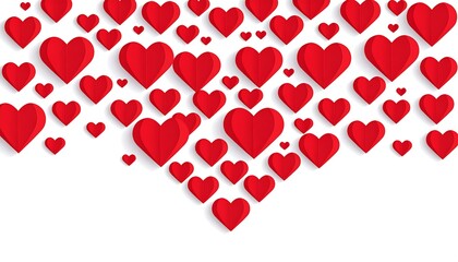 Red paper hearts background