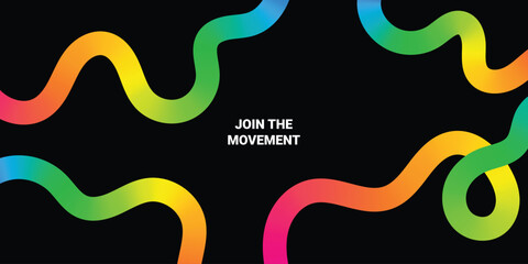 Abstract Gradient Lines with Background Pattern. Vector Organic Wavy Shapes. Color Squiggle Design Elements. Swirl Modern Graphic