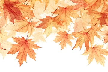 Fototapeta premium Autumn Light Orange Maple Leaves Decor - Translucent Foliage Creating Cozy Seasonal Atmosphere