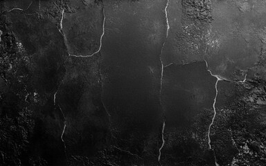 Black wall texture rough background dark concrete floor or old grunge background with black. 