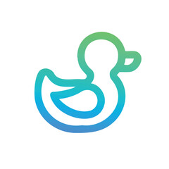 Obraz premium Gradient Duck Icon – Minimal Bird Illustration