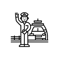 Airport ground crew marshaller vector illustration for aviation and travel related designs and graphics needs