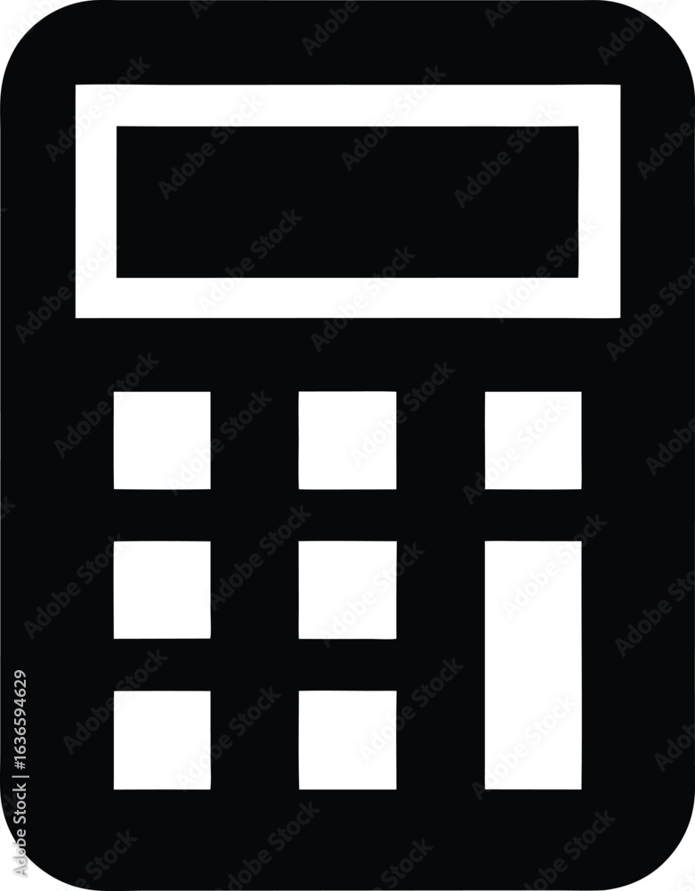 Aufkleber icon a calculator with a display buttons symbol technology