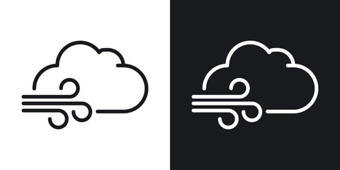 Wind clouds icon vector pictogram. UI. EPS10. - Vector