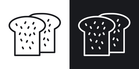 White bread icon vector pictogram. UI. EPS10. - Vector