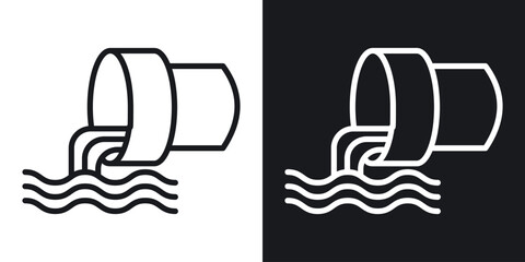 Waste water icon vector pictogram. UI. EPS10. - Vector