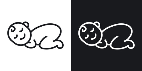 Sleeping baby icon vector pictogram. UI. EPS10. - Vector