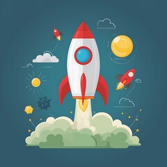 Rocket Launch Startup Success Innovation and Growth