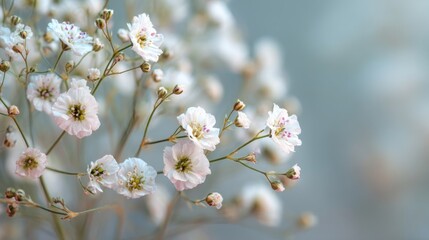 Obraz premium Closeup delicate white flowers