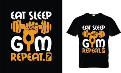 eat sleep gym repeat, fitness, gym t shirt design
