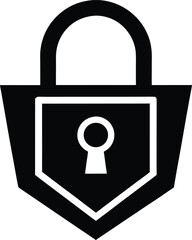 Padlock icon with keyhole graphic security