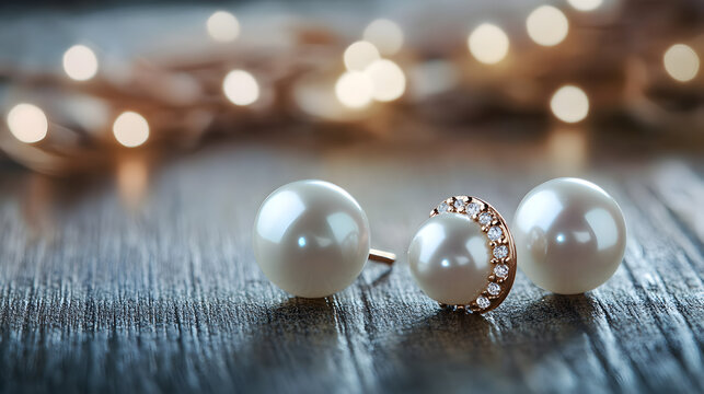 joyeria de un par de aretes y un dije de perlas con oro dise&ntilde;o de joyer&iacute;a de lujo y elegante glamour en adornos femeninos