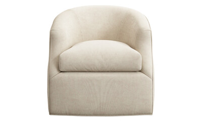 Classic beige corduroy fabric upholstery chair. 3d render.