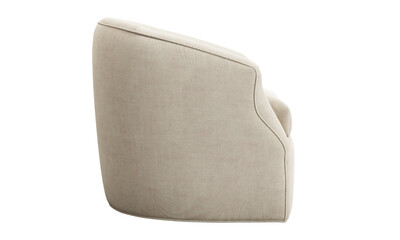 Classic beige corduroy fabric upholstery chair. 3d render.