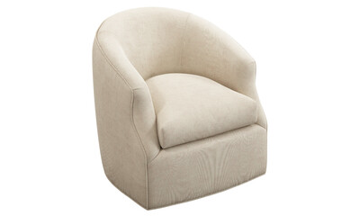 Classic beige corduroy fabric upholstery chair. 3d render.