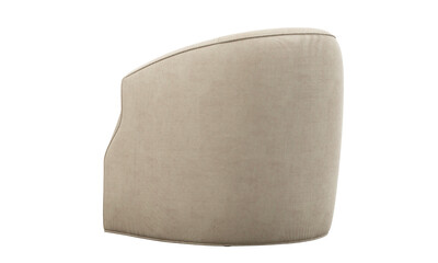 Classic beige corduroy fabric upholstery chair. 3d render.