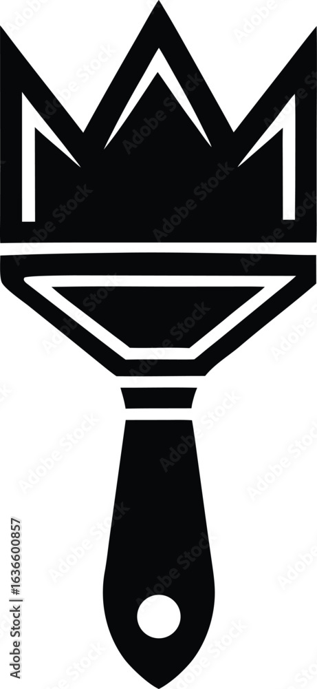 Poster solid icon a wide paintbrush with a pointed tip tool