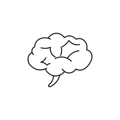 Minimalist vector brain icon, abstract shape with clean lines, representing creativity and intelligence.