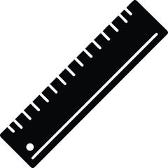 Solid ruler icon with measurement markings scale line