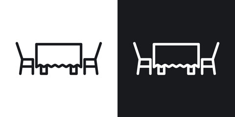 Dinner table icon vector pictogram. UI. EPS10. - Vector