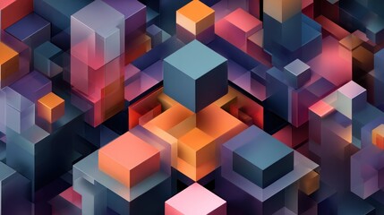 Obraz premium Abstract geometric cube shapes illustration