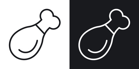 Chicken leg icon vector pictogram. UI. EPS10. - Vector
