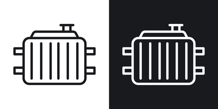car radiator icon vector pictogram. UI. EPS10. - Vector