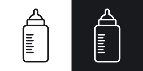 Baby milk bottle icon vector pictogram. UI. EPS10. - Vector